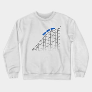 I'm On a Roller Coaster That Only Goes Up (Blue Cars) Crewneck Sweatshirt